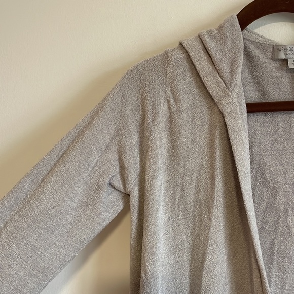 Barefoot Dreams Cardigan Cozy Chic Ultra Lite XS Gray Hood Soft Leisure Pajama - Picture 8 of 14